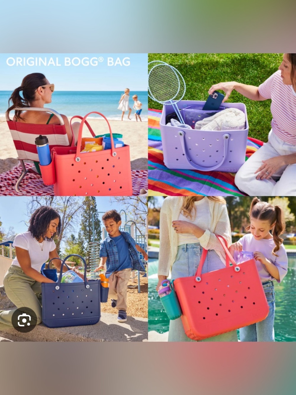 Bogg Bag Original Bogg Large Tote Bag Salt Water Taffy NWT New purple lilac - Picture 3 of 15